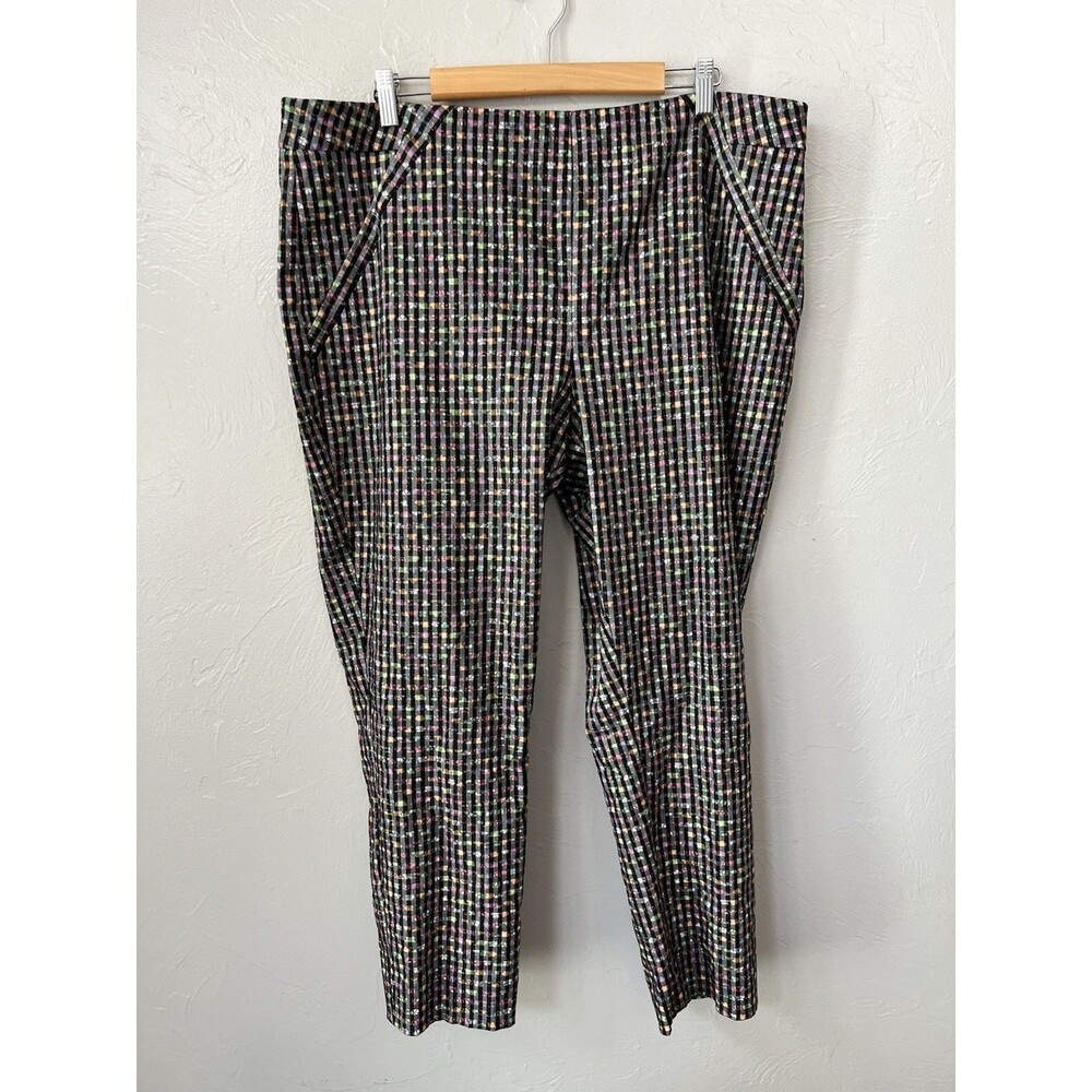 Joseph Ribkoff Multicolor Checkered Pants Women’s Size 22 Gingham Style 211376 - Picture 3 of 8